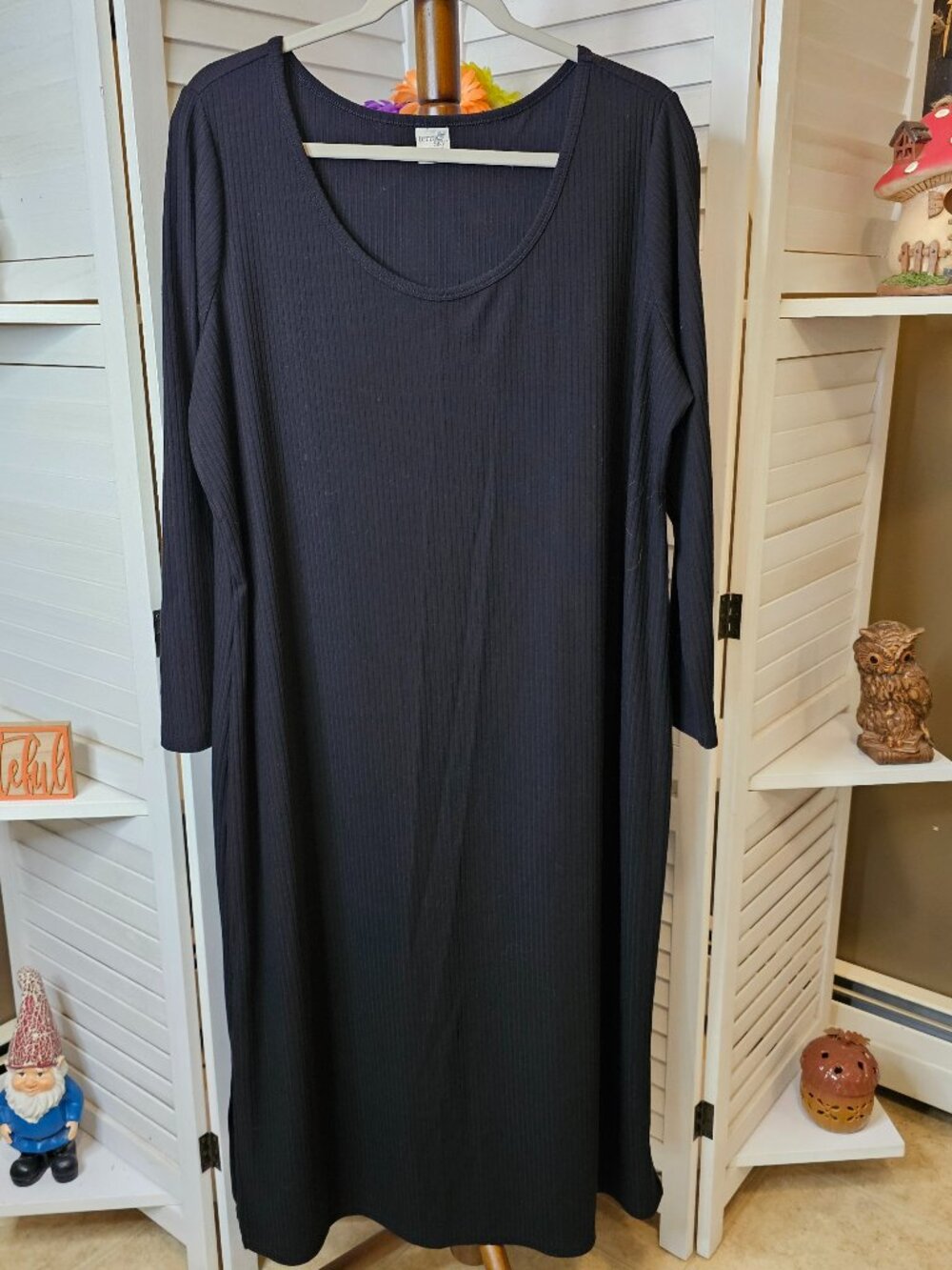 Terra & Sky, Plus Size 1X (16W-18W), Knit, Black, Maxi Dress, NWOT